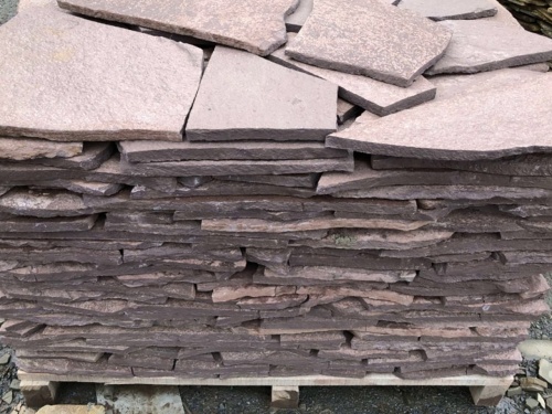 Плитняк лемезит бордовый для облицовки цоколя 20-25 мм  купить в Пушкино