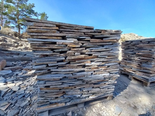 Плитняк златолит серебристый для фасада купить в Пушкино