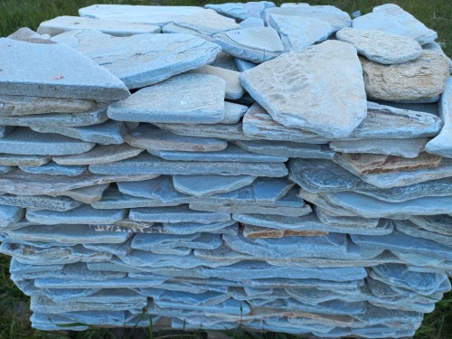 Плитняк златолит зелёный галтованный для цоколя купить в Пушкино