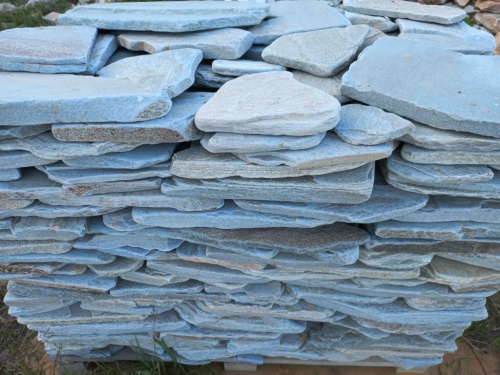 Плитняк златолит зелёный галтованный для цоколя купить в Пушкино